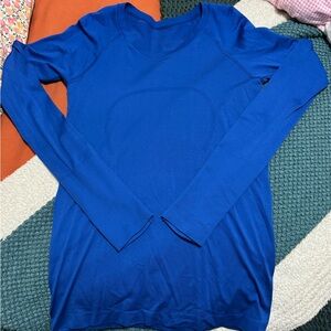 Lululemon swiftly tech long sleeve blazer blue size 6